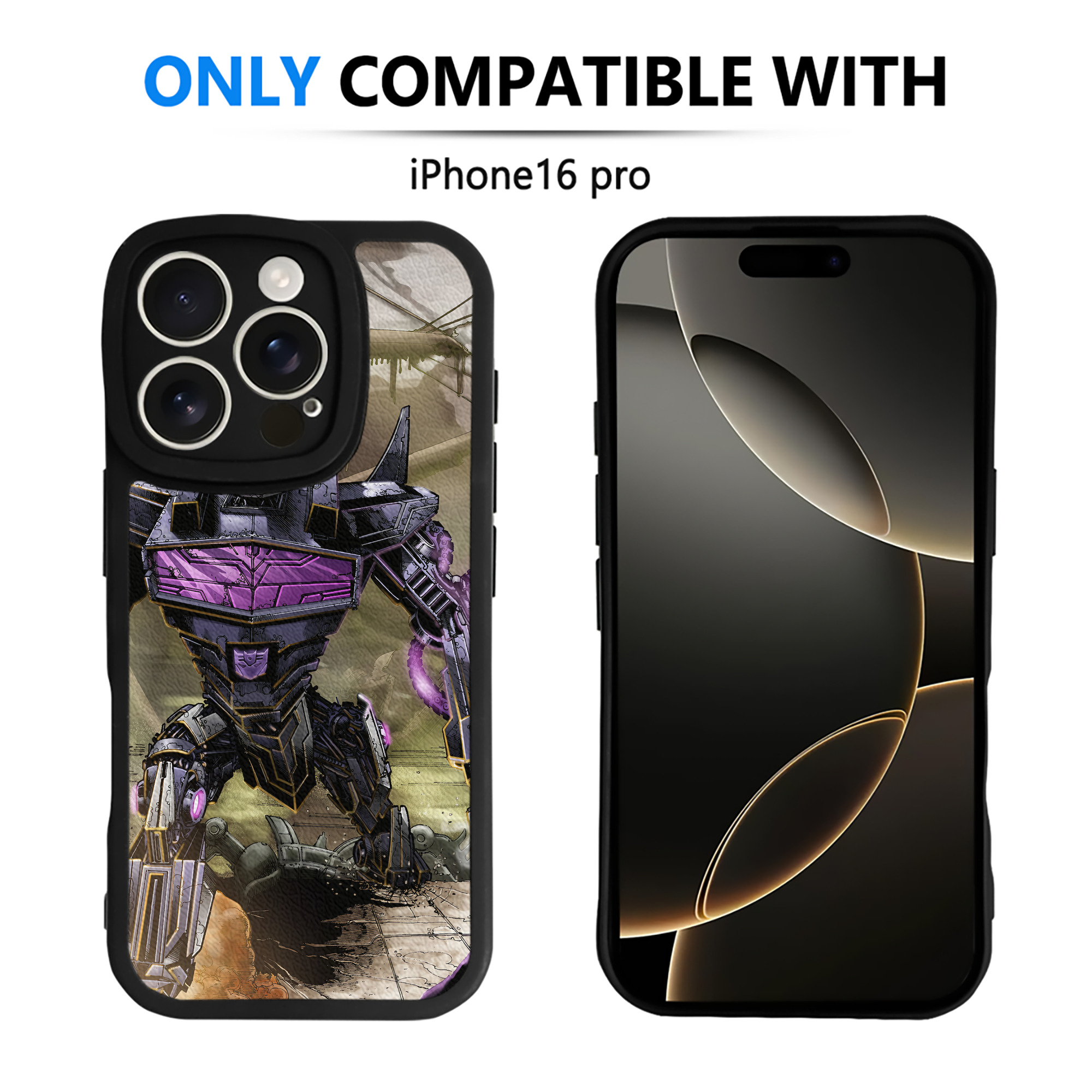 （画像用） Transformers トランスフォーマー 【iPhone 16シリーズ対応】シリコンスマホケース（レザー調） 材質：シリコン
